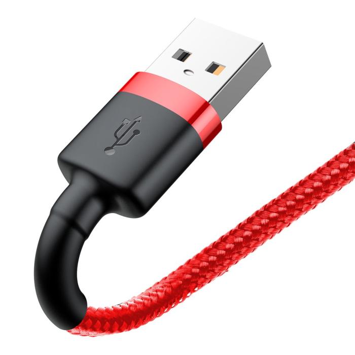 Bild 3, Baseus Cafule 0.5m Lightning Nylon Laddningskabel - Röd