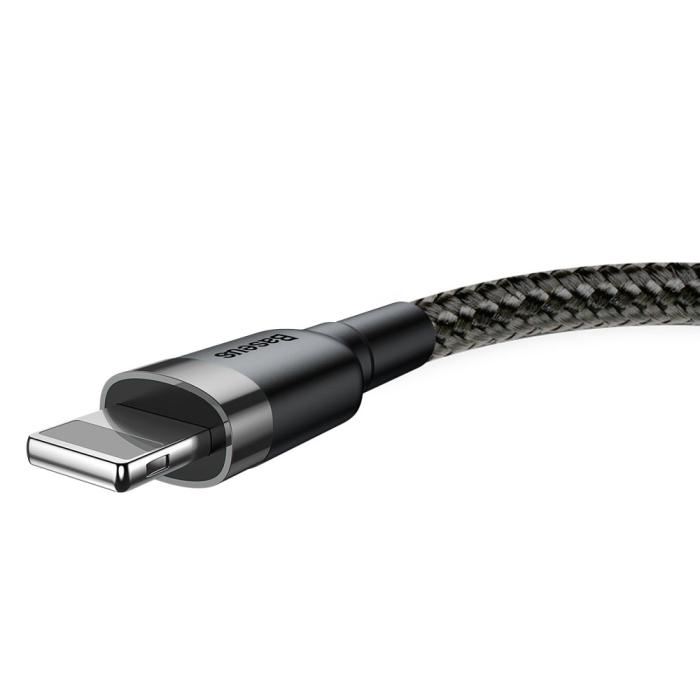 Bild 2, Baseus Cafule 0.5m Lightning Nylon Laddningskabel - Svart/Grå