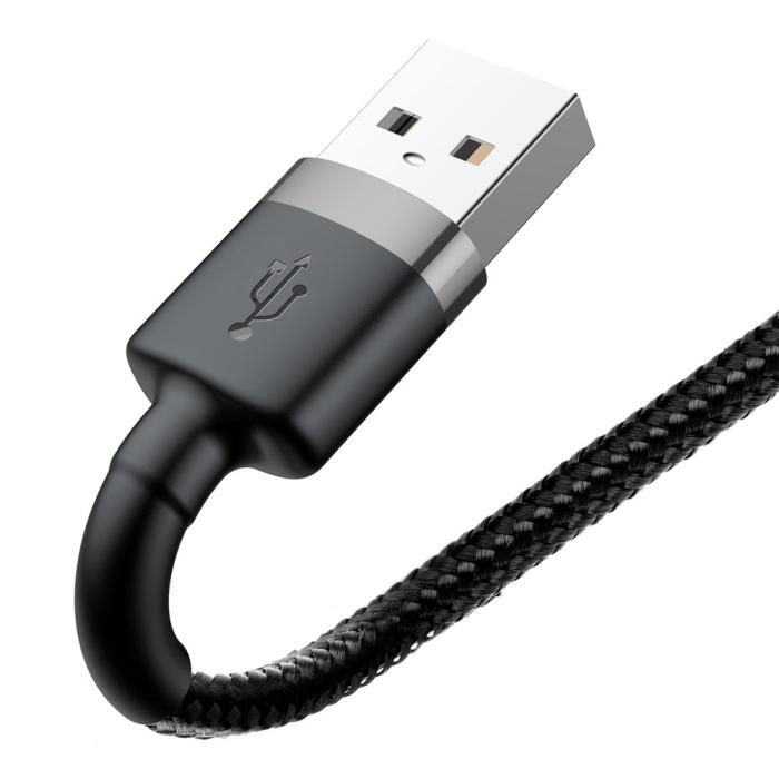 Bild 3, Baseus Cafule 0.5m Lightning Nylon Laddningskabel - Svart/Grå