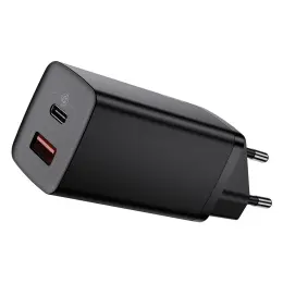 Baseus GaN2 65W PD QC USB-C / USB-A Snabbladdare - Svart