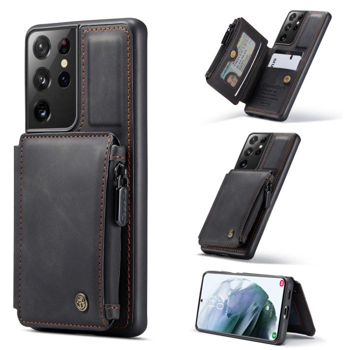 Bild 1, Samsung Galaxy S21 Ultra - CASEME Skal med Plånboksfunktion - Svart