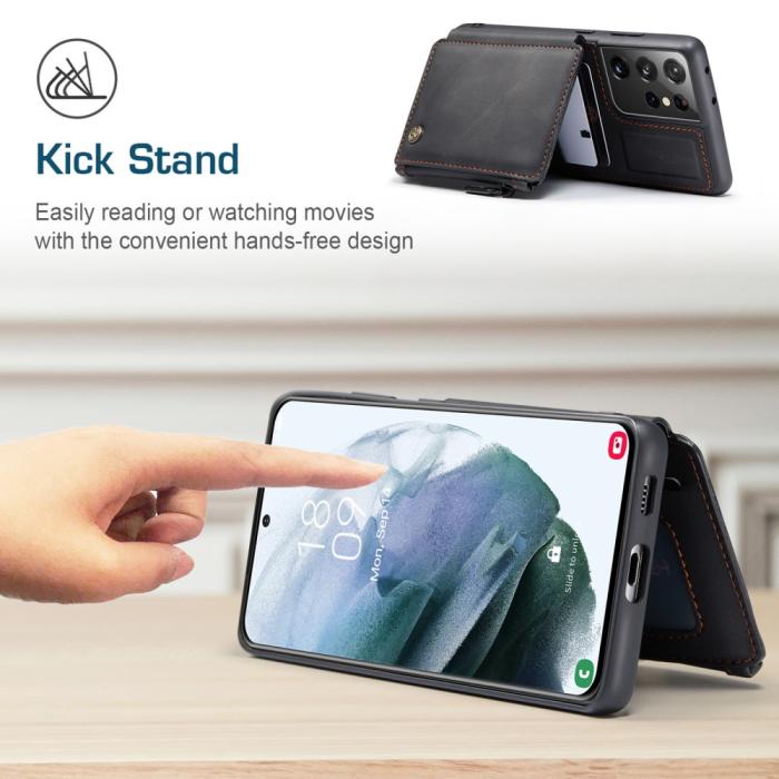 Bild 3, Samsung Galaxy S21 Ultra - CASEME Skal med Plånboksfunktion - Svart