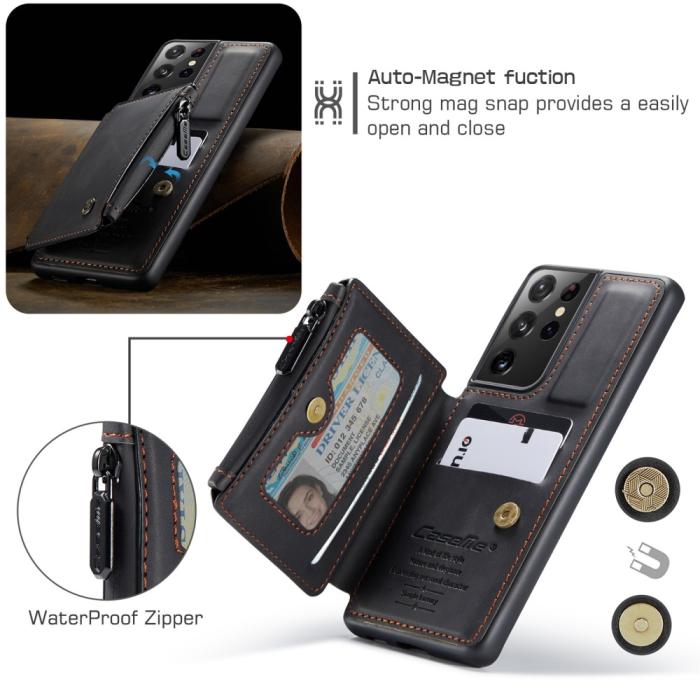 Bild 4, Samsung Galaxy S21 Ultra - CASEME Skal med Plånboksfunktion - Svart