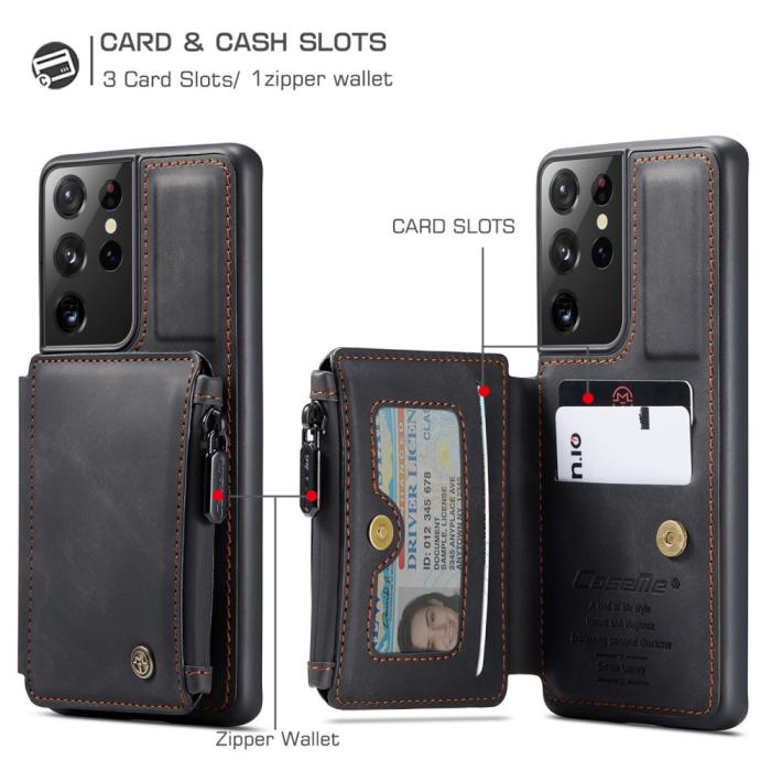 Bild 5, Samsung Galaxy S21 Ultra - CASEME Skal med Plånboksfunktion - Svart