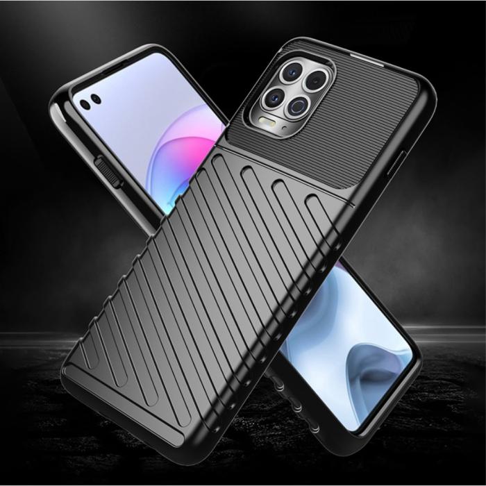 Bild 2, Motorola Moto G100 - Twill Textur Skal - Blå