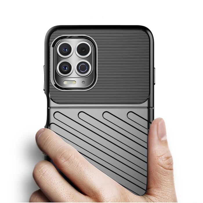 Bild 3, Motorola Moto G100 - Twill Textur Skal - Blå