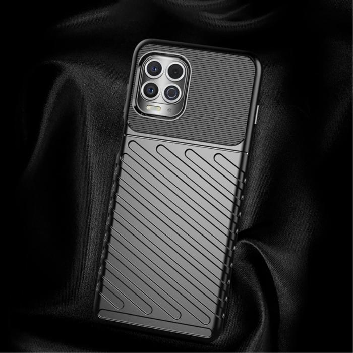 Bild 4, Motorola Moto G100 - Twill Textur Skal - Blå