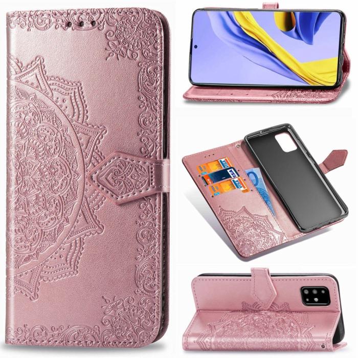 Bild 1, Samsung Galaxy A51 - Mandala Plånboksfodral - Roséguld