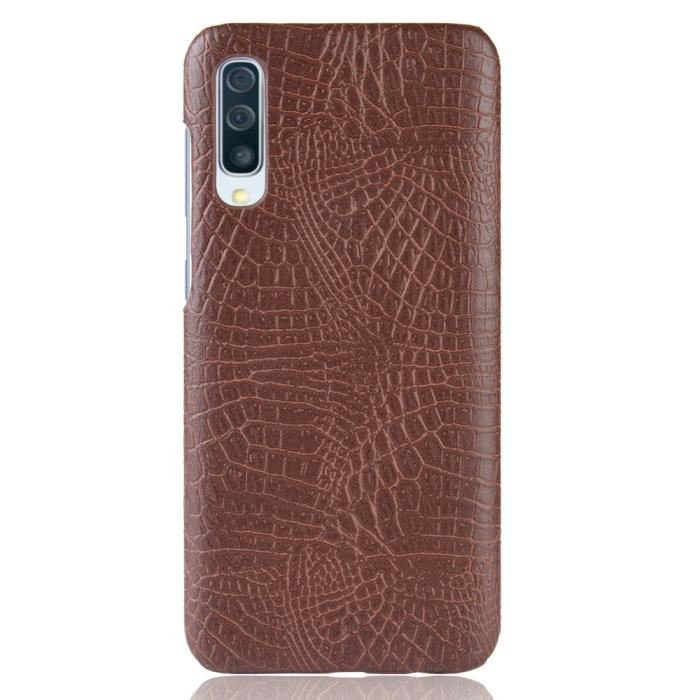 Bild 3, Samsung Galaxy A50 - Krokodil Mönster Skal - Brun