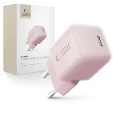 Tech-Protect 25W PD USB-C V&auml;ggladdare Baby Pink