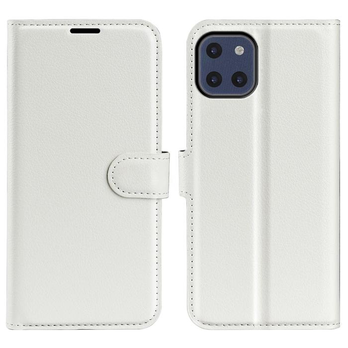 Bild 1, Samsung Galaxy A03 Fodral Litchi Läder Vit