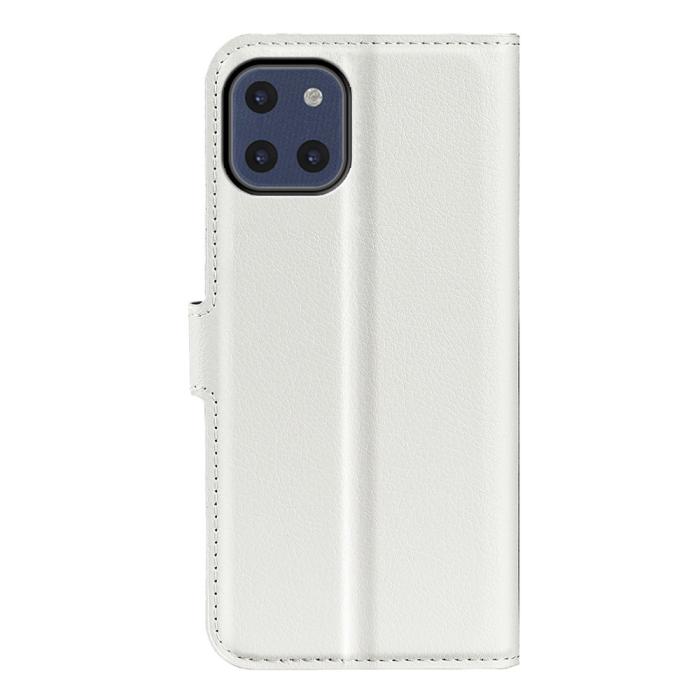 Bild 3, Samsung Galaxy A03 Fodral Litchi Läder Vit