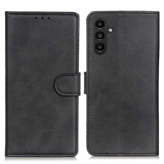 Bild 1, Samsung Galaxy A14 4G/5G Fodral Solid Läder Svart