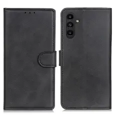 Samsung Galaxy A14 4G/5G Fodral Solid Läder Svart