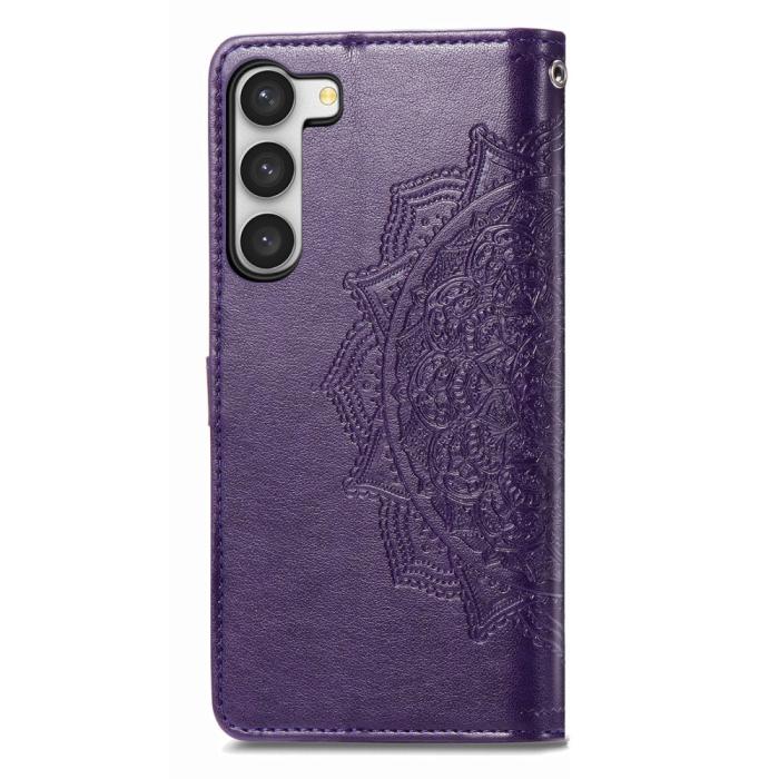 Bild 6, Samsung Galaxy S23 Fodral Mandala Läder Lila