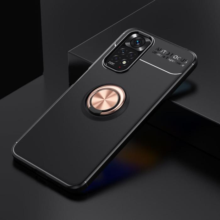 Bild 2, Xiaomi Redmi Note 11 4G Skal Ring Svart/Roséguld