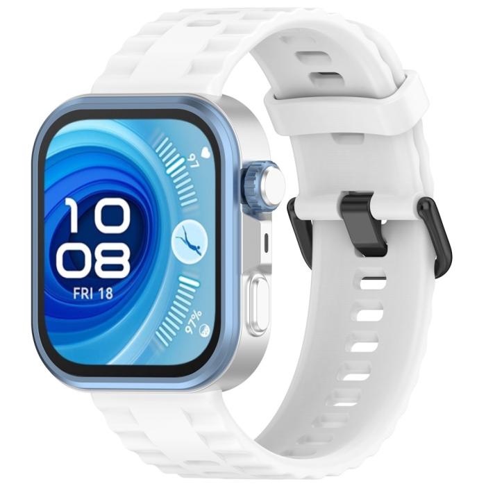 Bild 4, Huawei Watch Fit 4 Pro / 4 / 3 Armband Silikon Vit