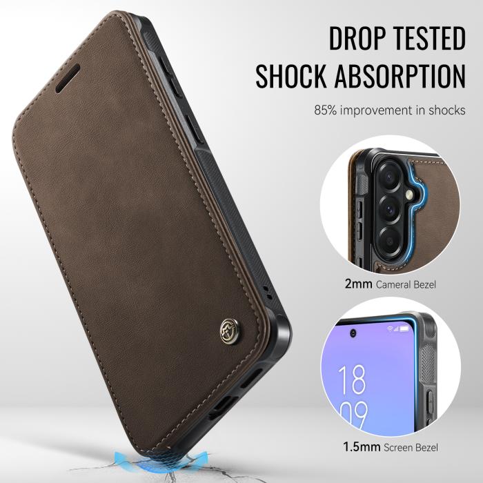 Bild 5, CASEME Samsung Galaxy A17/A16/A26 Skal RFID Plånbok Brun