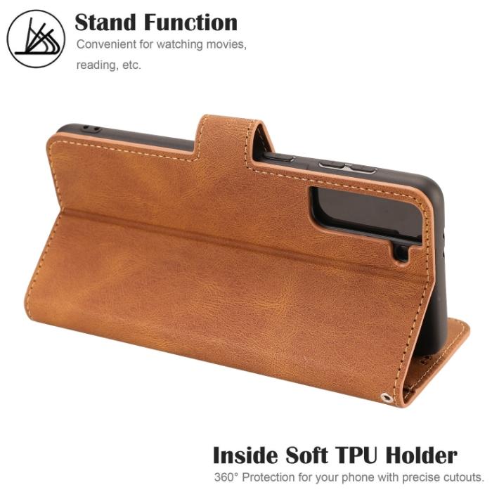 Bild 5, Samsung Galaxy S22 Fodral Skin Touch Brun