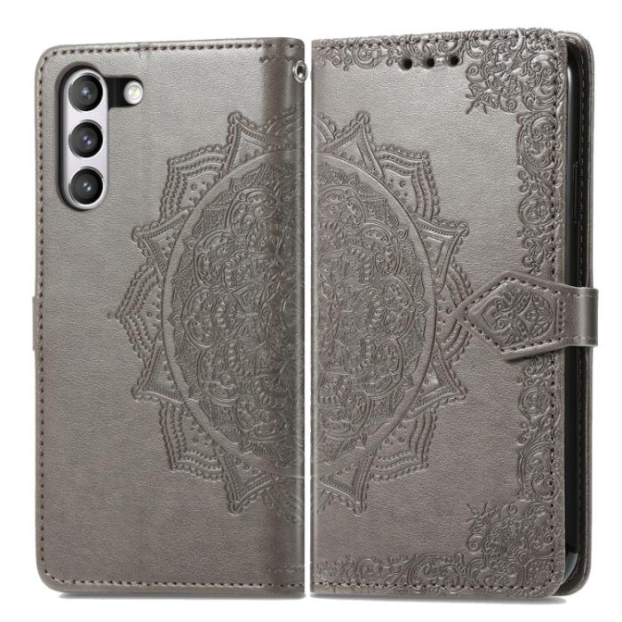 Bild 2, Samsung Galaxy S21 FE Fodral Mandala Flower Grå