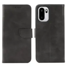 OnePlus 15R Pl&aring;nboksfodral L&auml;der Svart