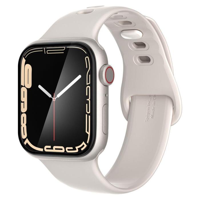 Bild 3, Spigen Apple Watch 7/8/9 45 mm Skärmskydd 2-PACK ProFlex Ez Fit