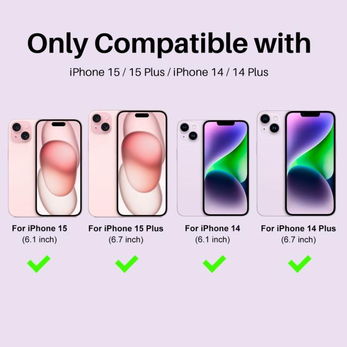 Bild 2, NORTHJO iPhone 15/15 Plus/14/14 Plus Linsskydd 3-PACK Rosa