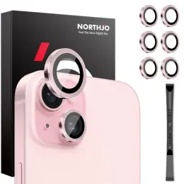 NORTHJO iPhone 15/15 Plus/14/14 Plus Linsskydd 3-PACK Rosa