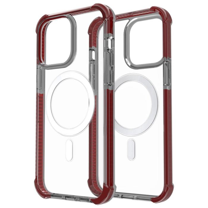 Bild 2, iPhone 15 Plus Skal MagSafe Shockproof Hybrid Vinröd