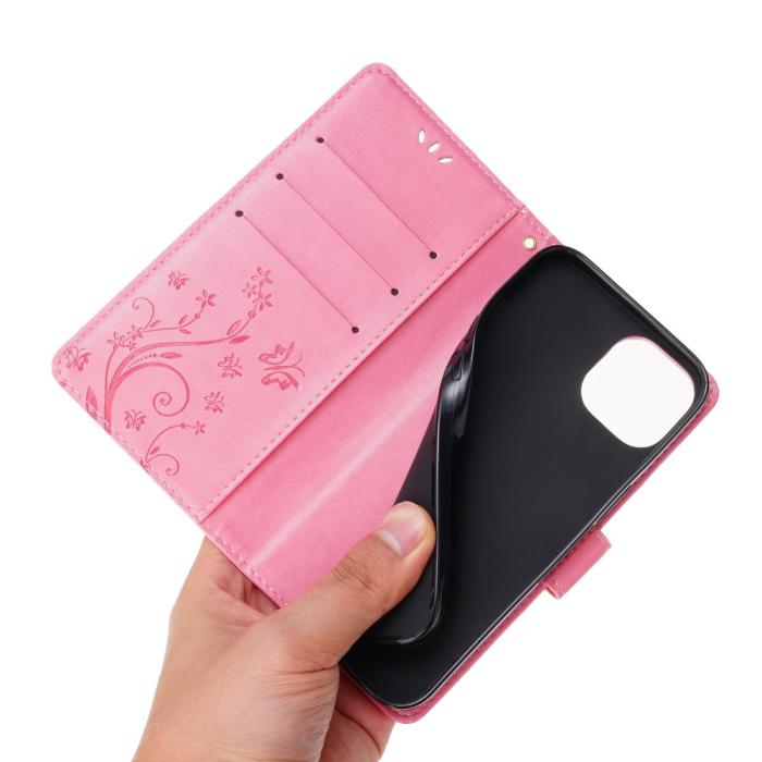 Bild 5, iPhone 15 Plus Fodral Med Blommigt Tryck Rosa