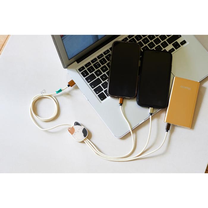 Bild 4, Squishmallows Laddningskabel 1,2m 3in1 USB-C/Micro/Lightning Cam