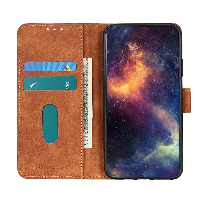 Bild 2, KHAZNEH Xiaomi Redmi 15C Fodral Retro Läder Brun