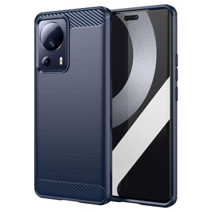 Bild 1, Xiaomi 13 Lite 5G Skal Borstad Stål Textur Blå