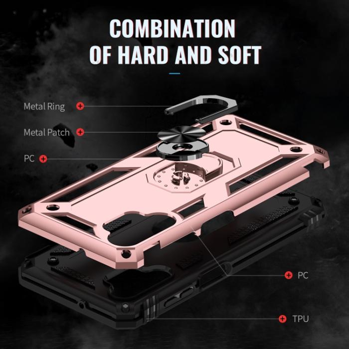 Bild 5, Samsung Galaxy A13 4G Skal Shockproof Ring Armor Roséguld
