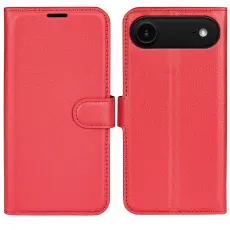 iPhone Air Fodral Litchi L&auml;der R&ouml;d