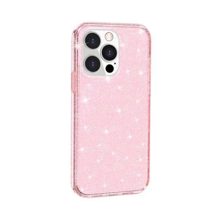 Bild 2, iPhone 14 Pro Max Skal Shockproof Glitter TPU Rosa