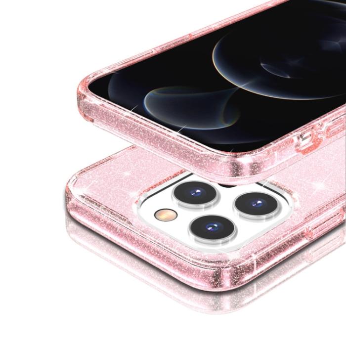 Bild 5, iPhone 14 Pro Max Skal Shockproof Glitter TPU Rosa