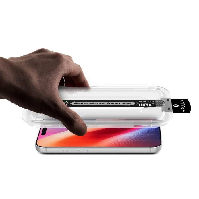 Bild 3, Spigen iPhone 18 Pro 2-PACK Skärmskydd Glas.tR Pro HD 'Ez Fit'