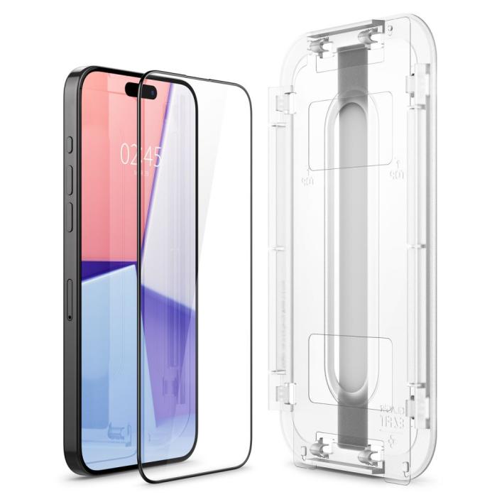 Bild 4, Spigen iPhone 15 Pro 2-PACK GLAS.tR FC 