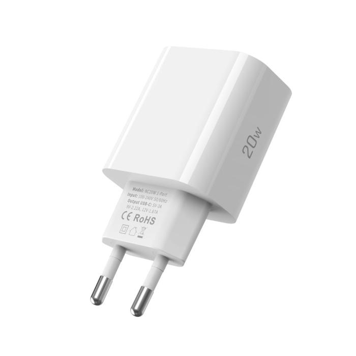 Bild 3, Tech-Protect 20W PD USB-C Väggladdare Vit