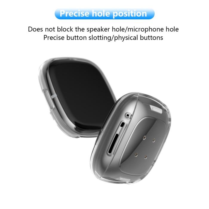 Bild 3, Silikon Skal Fitbit Versa 3 / Sense - Transparent