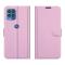 Motorola Moto G100 - Litchi Läder Fodral - Ljus Rosa