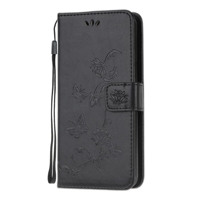 Bild 2, Motorola Moto G50 - Butterfly Flower Fodral - Svart