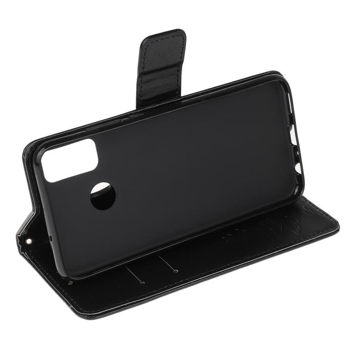 Bild 4, Motorola Moto G50 - Butterfly Flower Fodral - Svart