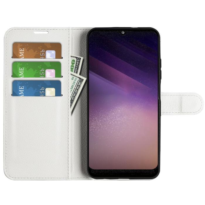 Bild 4, Samsung Galaxy A03 Fodral Litchi Läder Vit