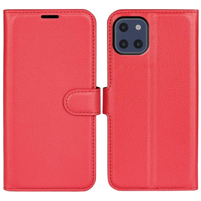 Bild 1, Samsung Galaxy A03 Fodral Litchi Läder Röd