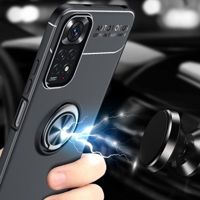 Bild 5, Xiaomi Redmi Note 11 4G Skal Ring Svart/Roséguld