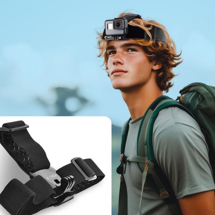 Bild 3, Tech-Protect Huvudfäste För GoPro / DJI Actionkamera Svart
