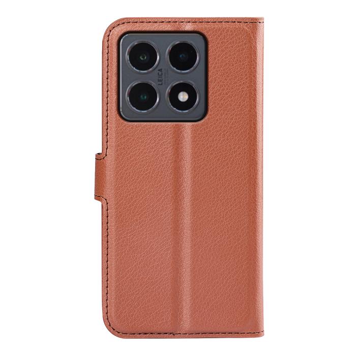 Bild 3, Xiaomi 15T Fodral Litchi Läder Brun