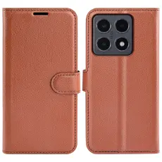Xiaomi 15T Fodral Litchi L&auml;der Brun
